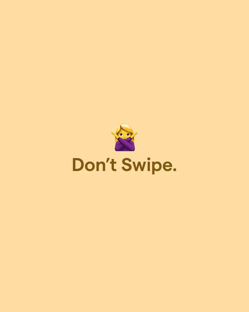 Don’t Swipe series, slide 1: Don’t swipe.