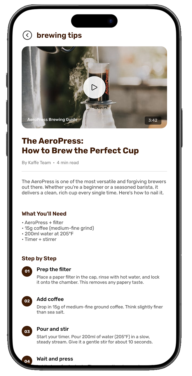 Kaffe — Brewing Tips High Fidelity